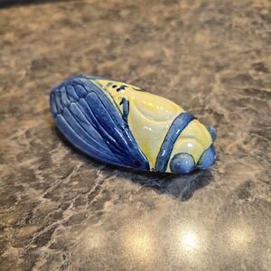 French Cera D'Art CICADA France Provence Pottery Whimsical Insect Decor 4"  Sign